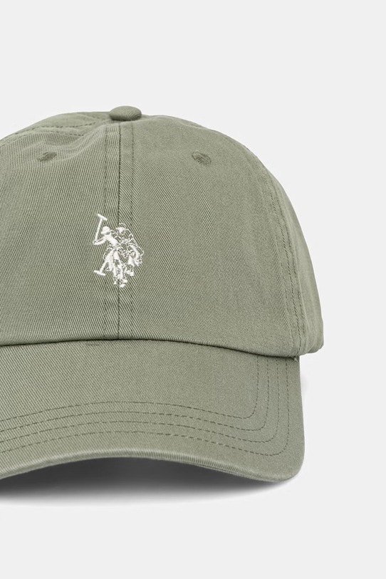U.S. Polo Assn. czapka z daszkiem bawełniana OUTLINE DHM WASHED CASUAL MUP3426 zielony SS26