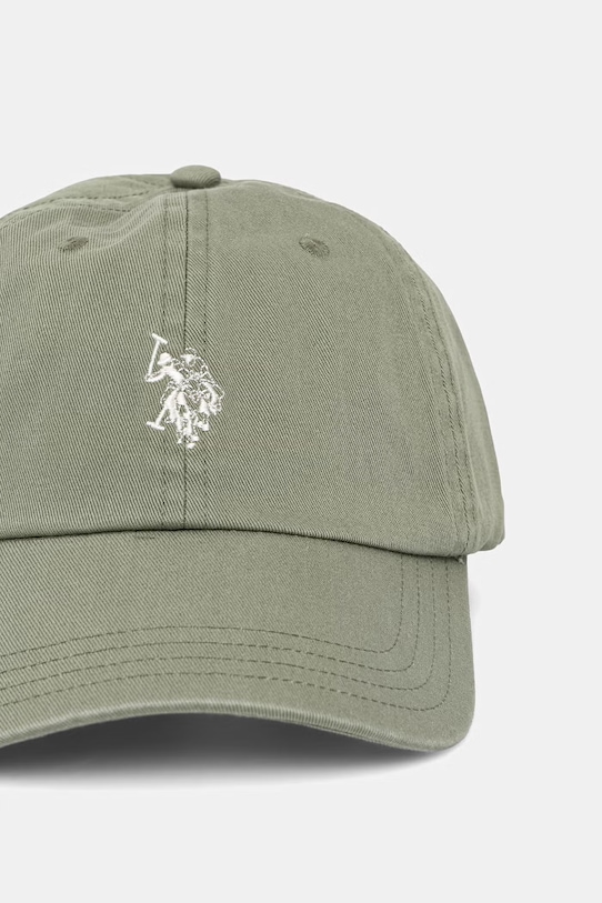 U.S. Polo Assn. czapka z daszkiem bawełniana OUTLINE DHM WASHED CASUAL MUP3426 zielony SS26
