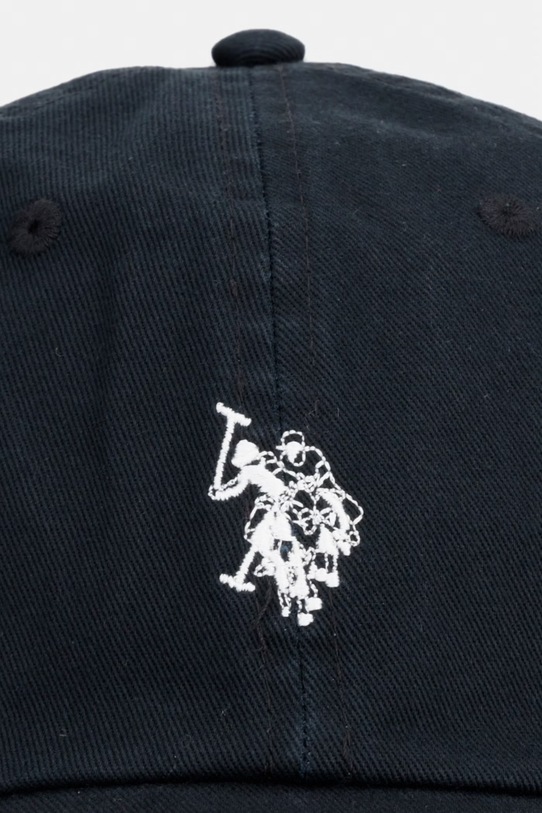 U.S. Polo Assn. czapka z daszkiem męska bawełniana OUTLINE DHM WASHED CASUAL MUP3426 czarny SS26