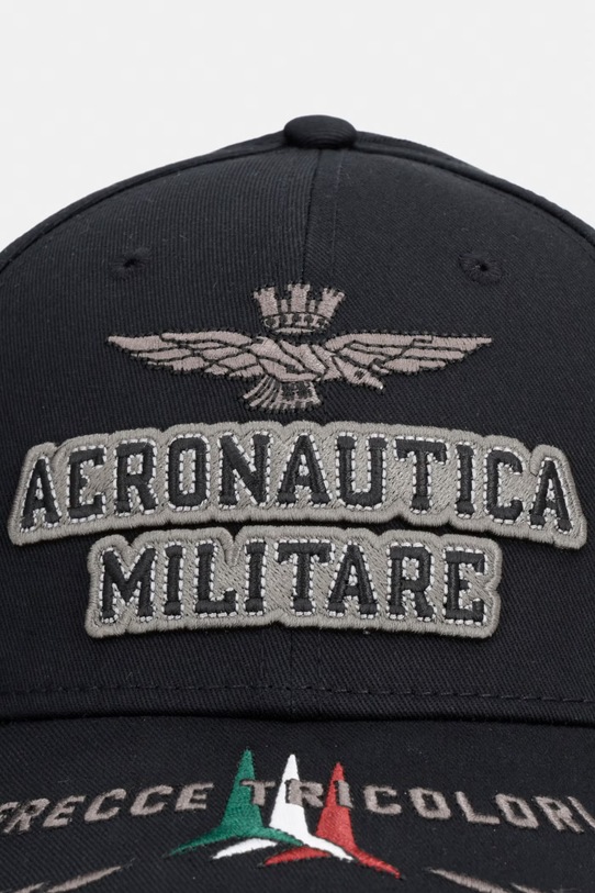 Aeronautica Militare czapka z daszkiem bawełniana HA1104UCT02261 czarny SS26
