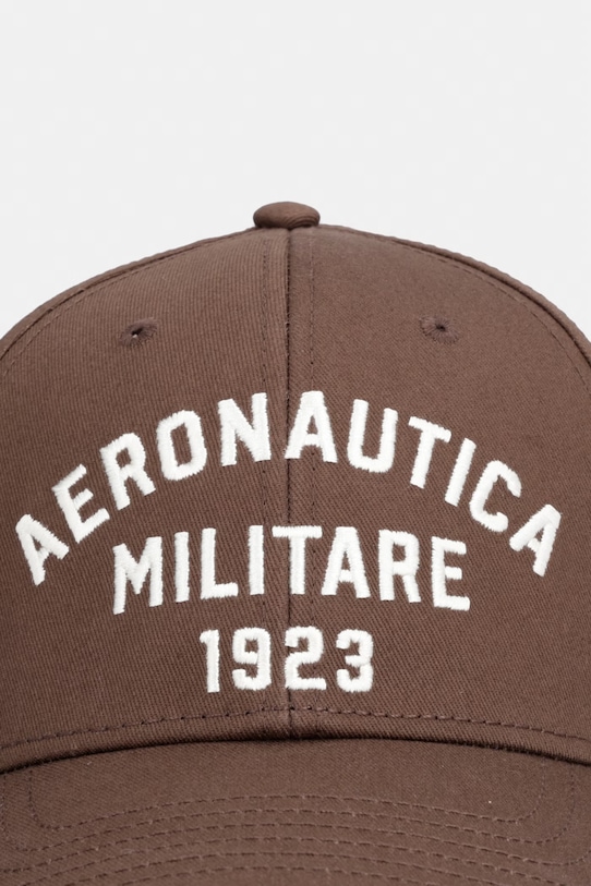 Aeronautica Militare czapka z daszkiem bawełniana HA1241UCT02261 brązowy SS26