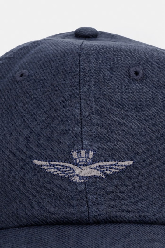 Aeronautica Militare czapka z daszkiem męska lniana HA1245UCT04293 granatowy SS26