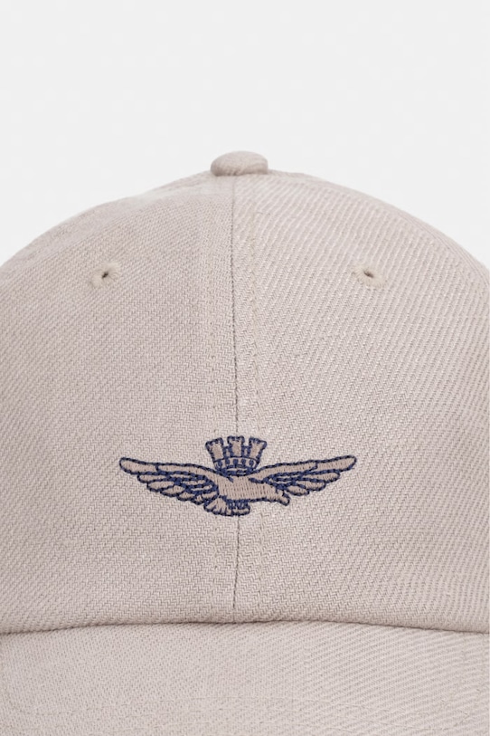 Aeronautica Militare czapka z daszkiem męska lniana HA1245UCT04293 beżowy SS26