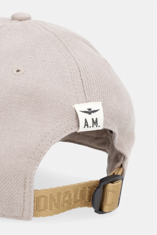 Akcesoria Aeronautica Militare czapka z daszkiem męska lniana HA1245UCT04293 beżowy