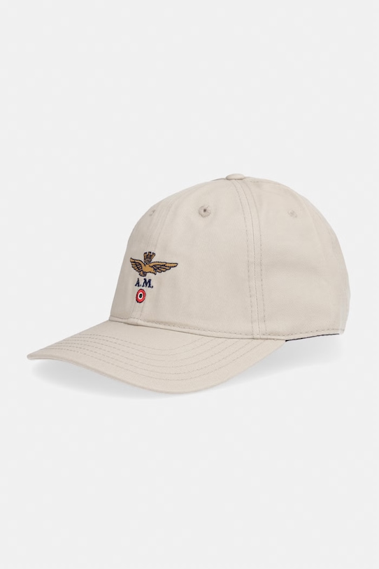 Aeronautica Militare czapka z daszkiem bawełniana aplikacja beżowy HA1246UCT02261