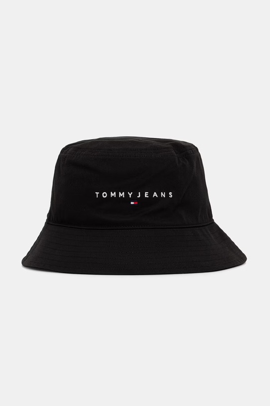Tommy Jeans καπέλο bucket Ανδρικό βαμβακερό μαύρο AM0AM14201
