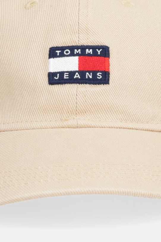 Tommy Jeans Καπέλο μπέιζμπολ ανδρικό βαμβακερό AM0AM14266 μπεζ SS26