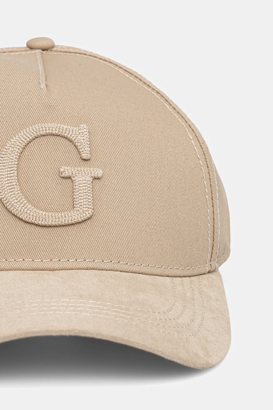 Guess czapka bejsbolowa męska bawełniana AM9613.POL01 beżowy SS26