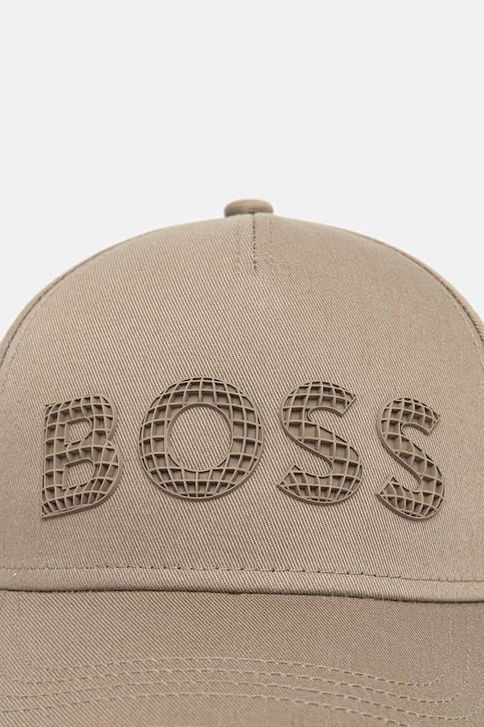 BOSS Green czapka z daszkiem męska bawełniana Golf 50560379 beżowy SS26