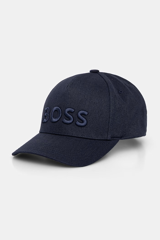 BOSS czapka z daszkiem bawełniana Boss aplikacja granatowy 50556418