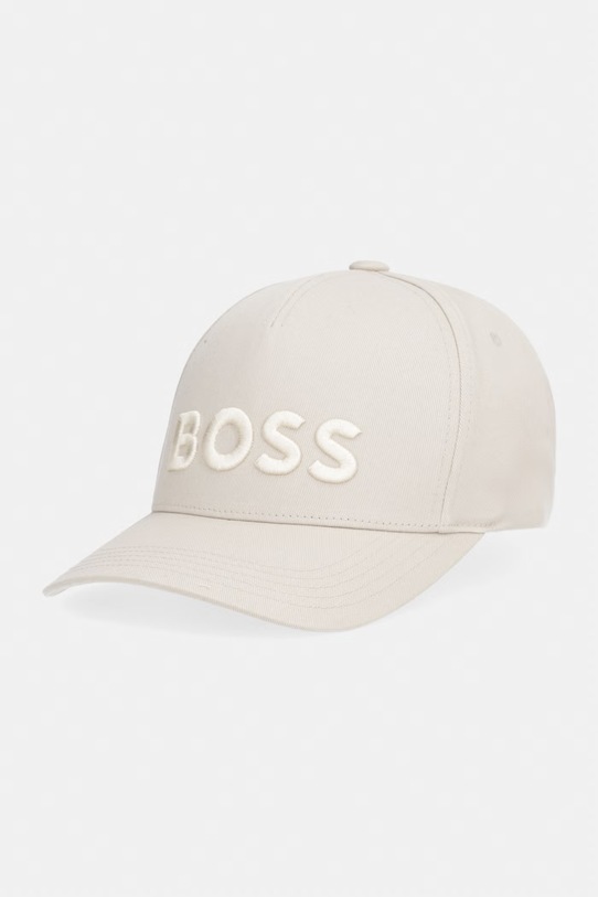 BOSS czapka z daszkiem bawełniana Boss aplikacja beżowy 50556418