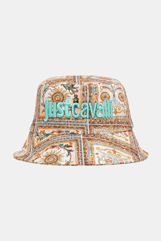 Just Cavalli kapelusz damski bawełniany beżowy 80QAZK3A.ZG407