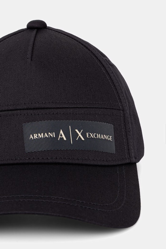 Armani Exchange czapka z daszkiem męska bawełniana XM002540.AF15502 czarny SS26
