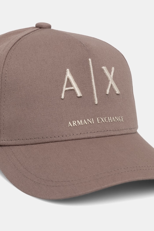 Armani Exchange czapka bejsbolówka męska bawełniana XM002696.AF15502 brązowy SS26