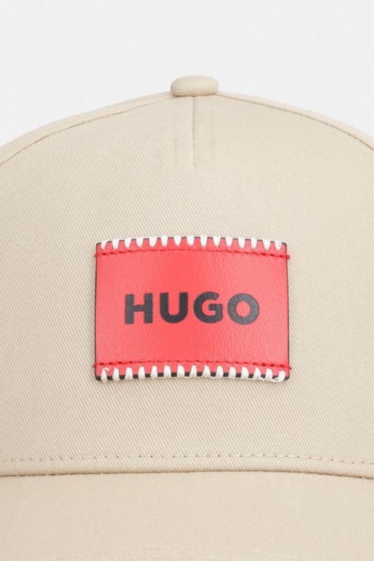 HUGO Καπέλο με γείσο ανδρικό βαμβακερό Jude-SL 50560442 μπεζ SS26