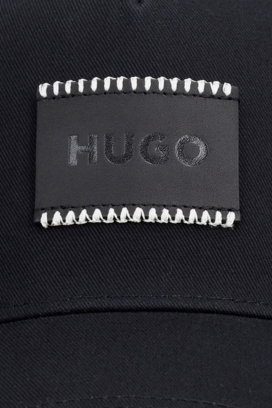 HUGO καπέλο με γείσο ανδρικό βαμβακερό Jude-SL 50560442 μαύρο SS26