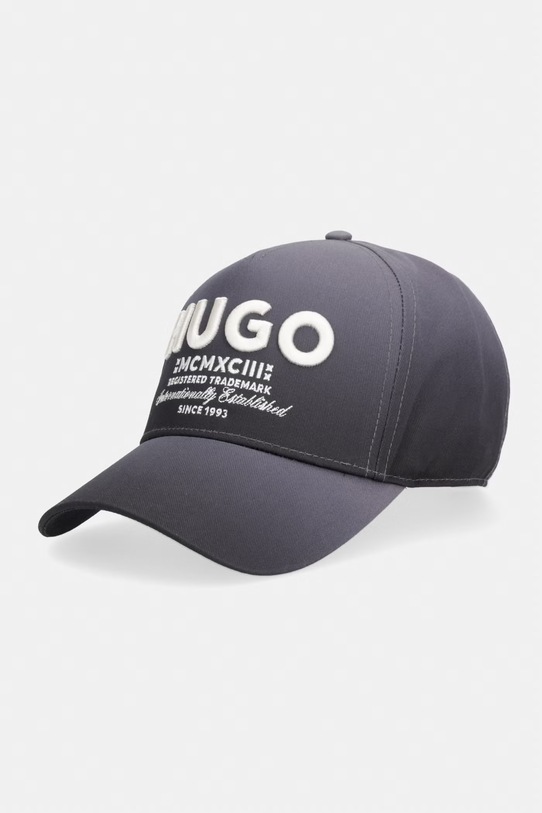 HUGO Blue baseball cap męska bawełniana Merk-Degrade szary 50560345