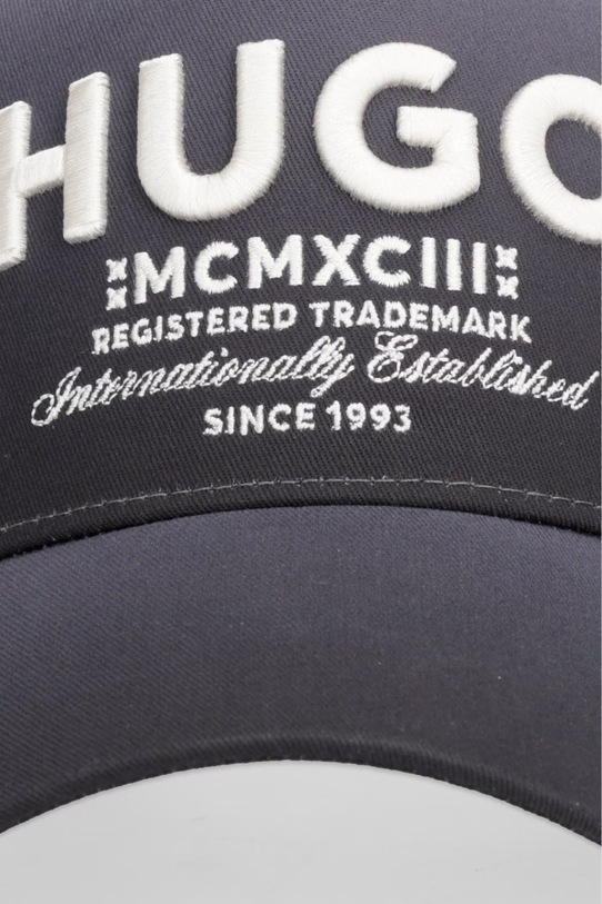 HUGO Blue baseball cap męska bawełniana Merk-Degrade 50560345 szary SS26