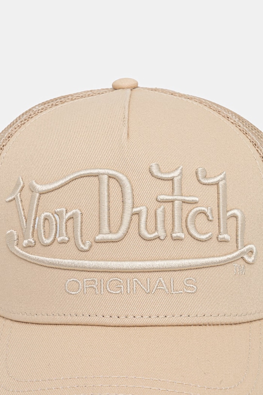 Von Dutch czapka z daszkiem męska bawełniana VD.1.CB.EMB beżowy SS26