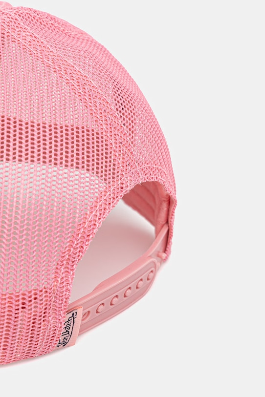 Akcesoria Von Dutch czapka z daszkiem męska bawełniana VD.1.CB.LOG różowy