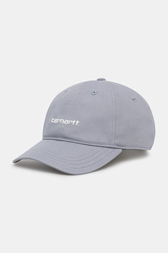 Carhartt WIP Canvas Script Cap czapka bejsbolowa bawełniana męska niebieski I028876.1SFXX
