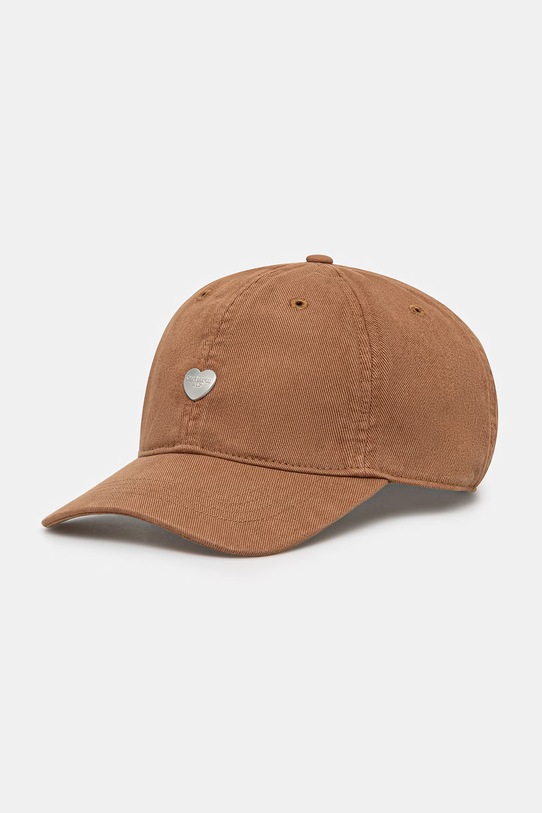 Carhartt WIP Heart Metal Cap czapka bejsbolówka bawełniana męska brązowy I036302.3QGXX