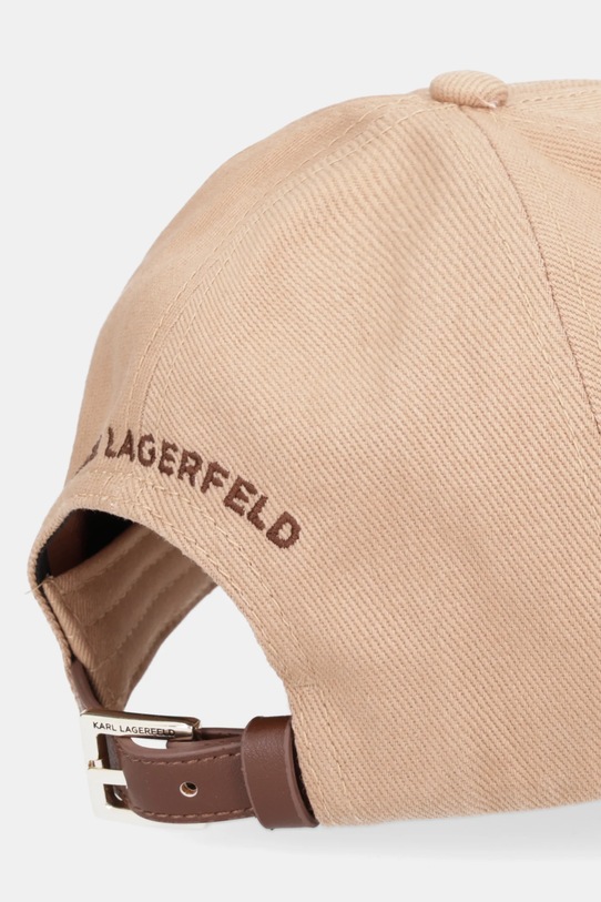 Akcesoria Karl Lagerfeld czapka z daszkiem bawełniana K/AUTOGRAPH B1W33010 beżowy