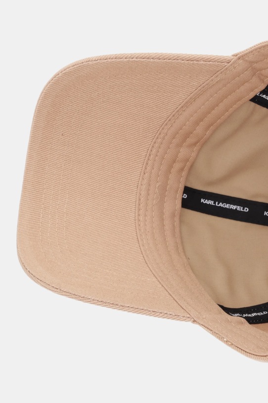 Karl Lagerfeld czapka z daszkiem bawełniana K/AUTOGRAPH beżowy B1W33010