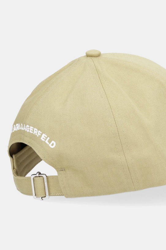 Akcesoria Karl Lagerfeld czapka z daszkiem bawełniana K/SIGNATURE B1W33009 zielony