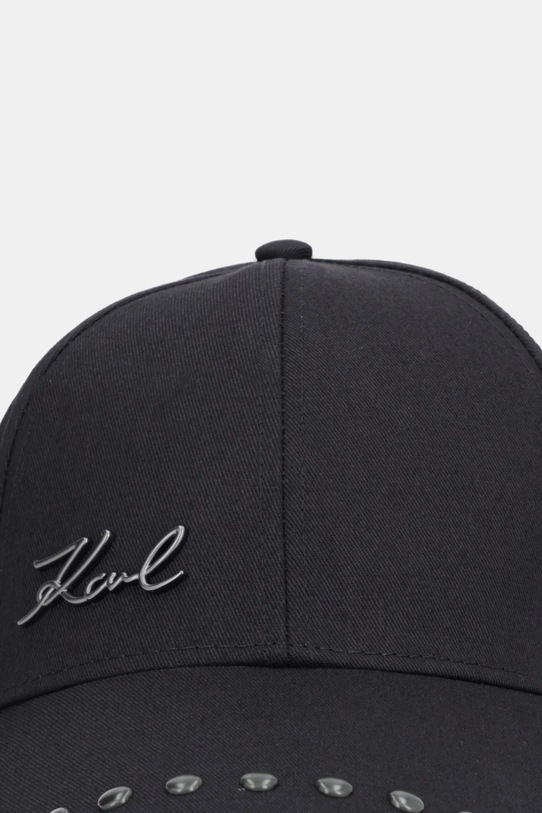 Karl Lagerfeld czapka z daszkiem bawełniana K/SIGNATURE B1W33012 czarny SS26