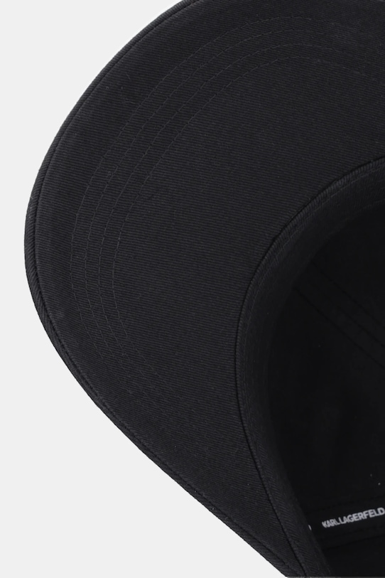 Bavlněná baseballová čepice Karl Lagerfeld IKON černá B1W33019