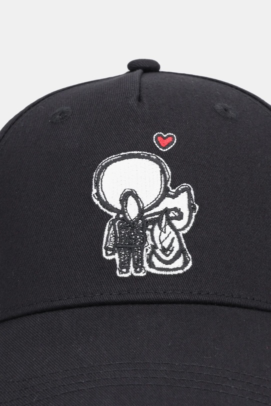 Karl Lagerfeld czapka z daszkiem bawełniana IKON B1W33096 czarny SS26