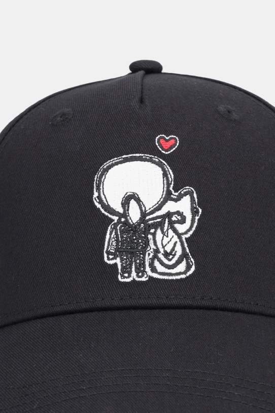 Pamučna kapa sa šiltom Karl Lagerfeld IKON B1W33096 crna SS26