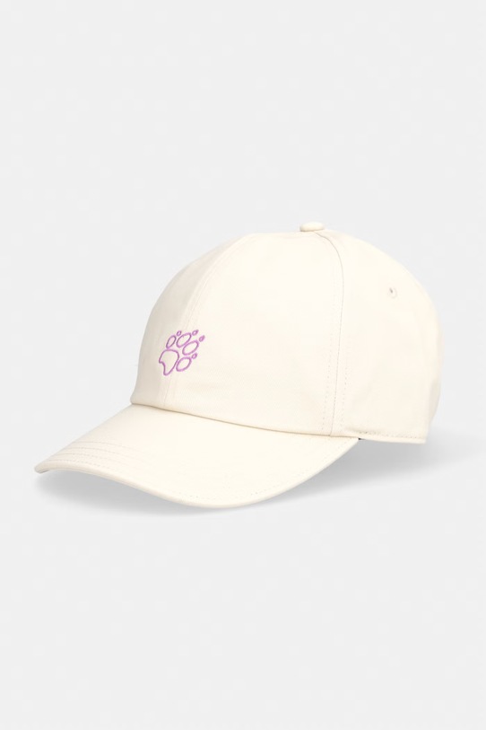 Jack Wolfskin czapka bejsbolowa bawełniana Celebrate The Paw beżowy A65772