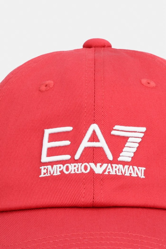 EA7 Emporio Armani czapka z daszkiem bawełniana AF15502.7X000592 czerwony SS26