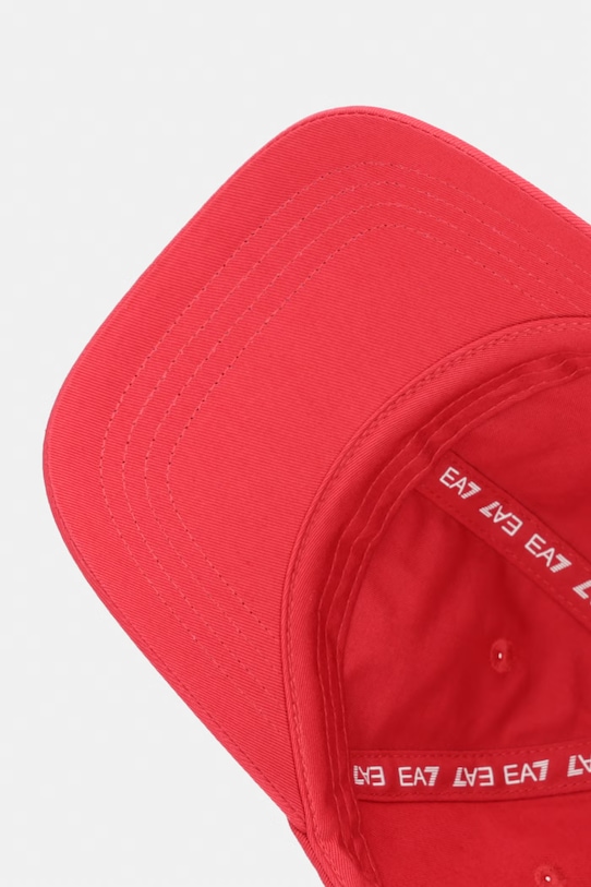 EA7 Emporio Armani czapka z daszkiem bawełniana czerwony AF15502.7X000592