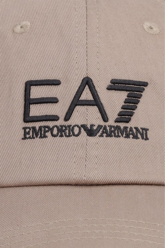 EA7 Emporio Armani czapka z daszkiem bawełniana AF15502.7X000592 beżowy SS26