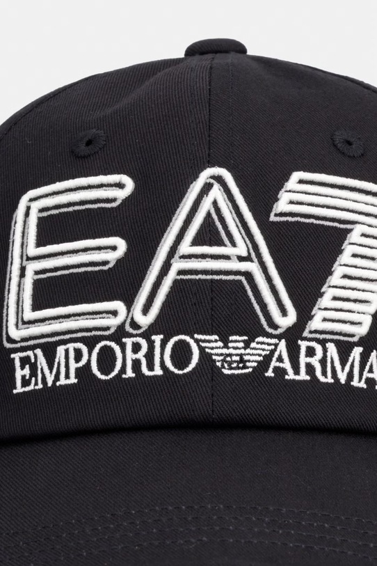 EA7 Emporio Armani czapka z daszkiem bawełniana AF15502.7X000597 czarny SS26