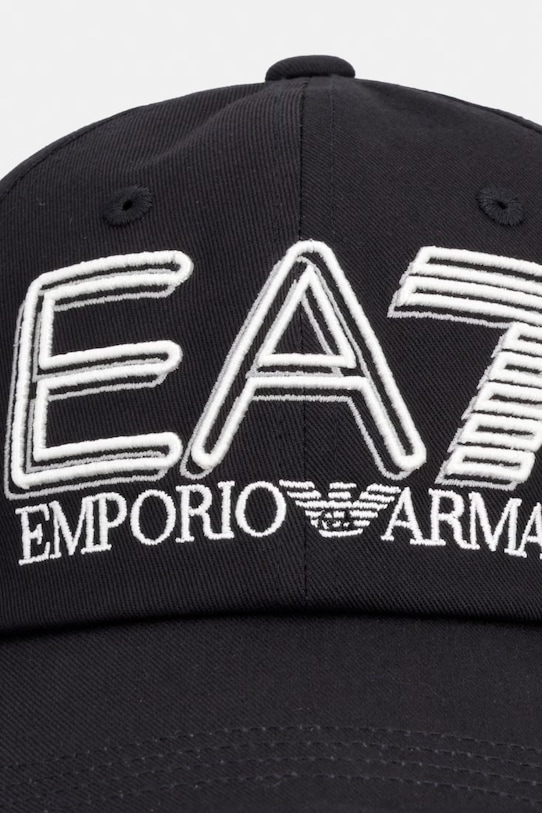 EA7 Emporio Armani czapka z daszkiem bawełniana AF15502.7X000597 czarny SS26