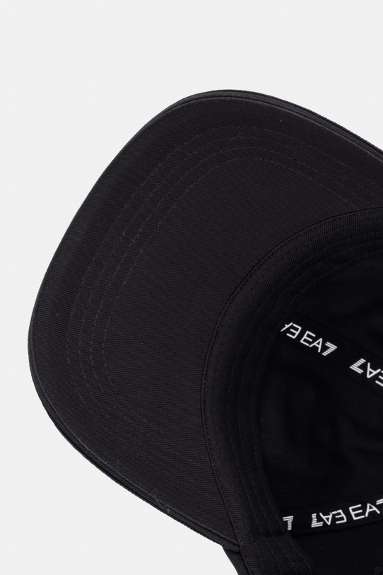 EA7 Emporio Armani czapka z daszkiem bawełniana czarny AF15502.7X000597