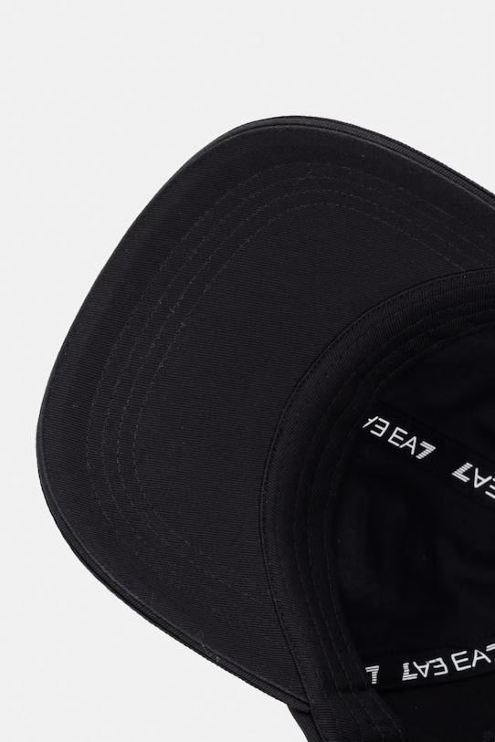 EA7 Emporio Armani czapka z daszkiem bawełniana czarny AF15502.7X000597