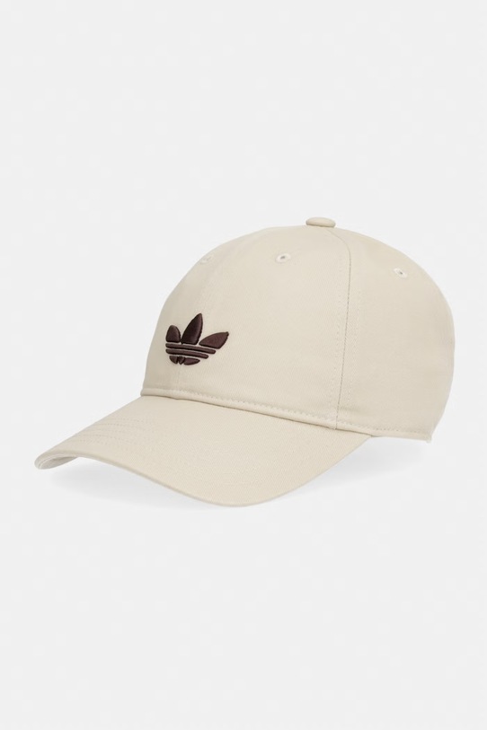 adidas Originals czapka z daszkiem bawełniana bawełna beżowy KC8036
