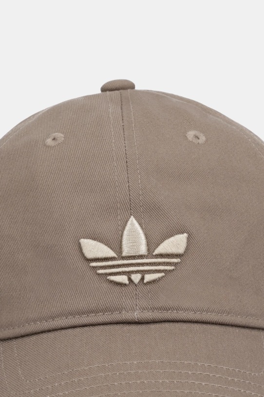 adidas Originals czapka z daszkiem bawełniana KC8037 brązowy SS26