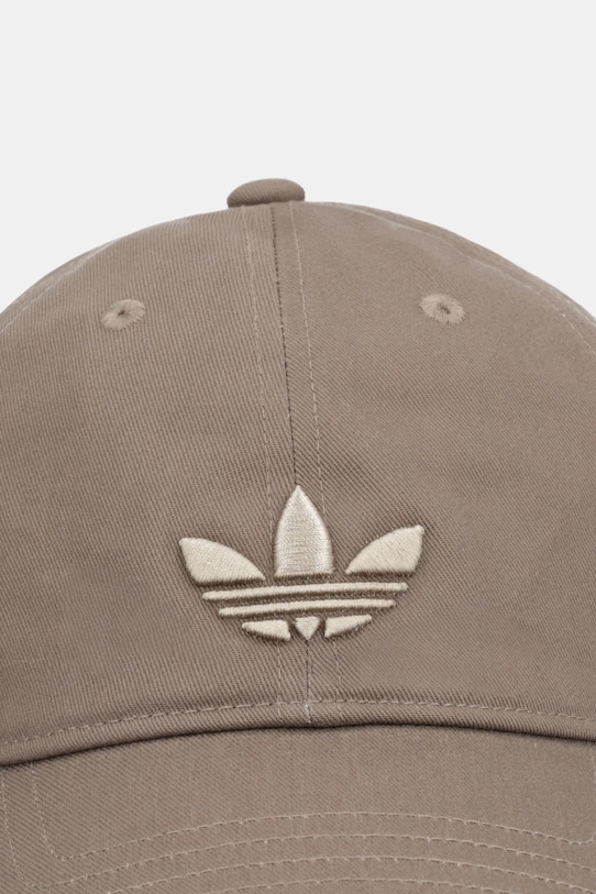 adidas Originals czapka z daszkiem bawełniana KC8037 brązowy SS26