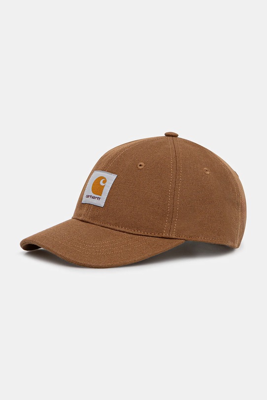 Carhartt WIP czapka z daszkiem bawełniana Canvas Cap bawełna brązowy I036653.HZXX