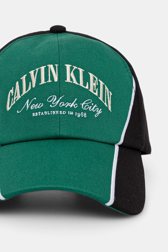 Calvin Klein czapka z daszkiem bawełniana LV04D5088G zielony SS26