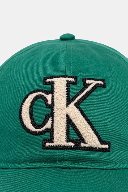 Calvin Klein Čiapka so šiltom bavlnená LV04D5101G zelená SS26