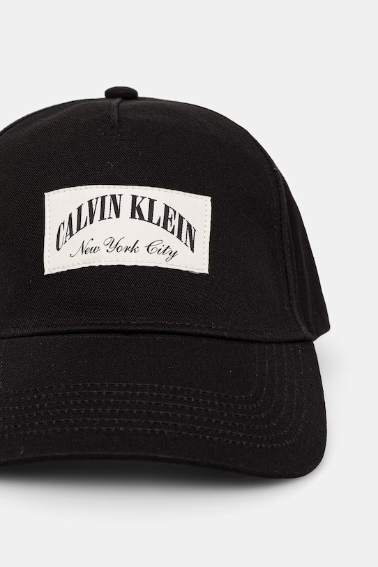 Calvin Klein Καπέλο μπέιζμπολ βαμβακερό LV04D5103G μαύρο SS26