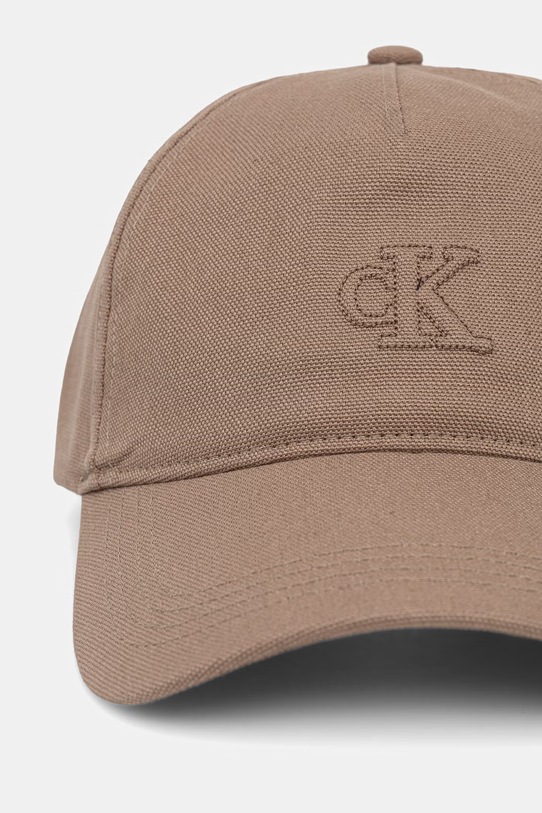 Calvin Klein czapka z daszkiem bawełniana LV04G5027G brązowy SS26