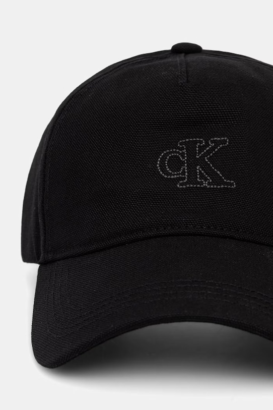 Calvin Klein καπέλο με γείσο βαμβακερό LV04G5027G μαύρο SS26